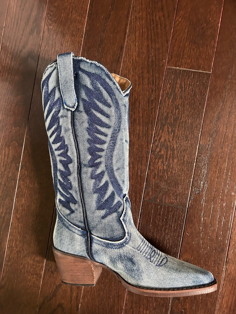 Steve Madden Denim Blue Western Knee-High Boot NEW in box - Picture 5 of 11